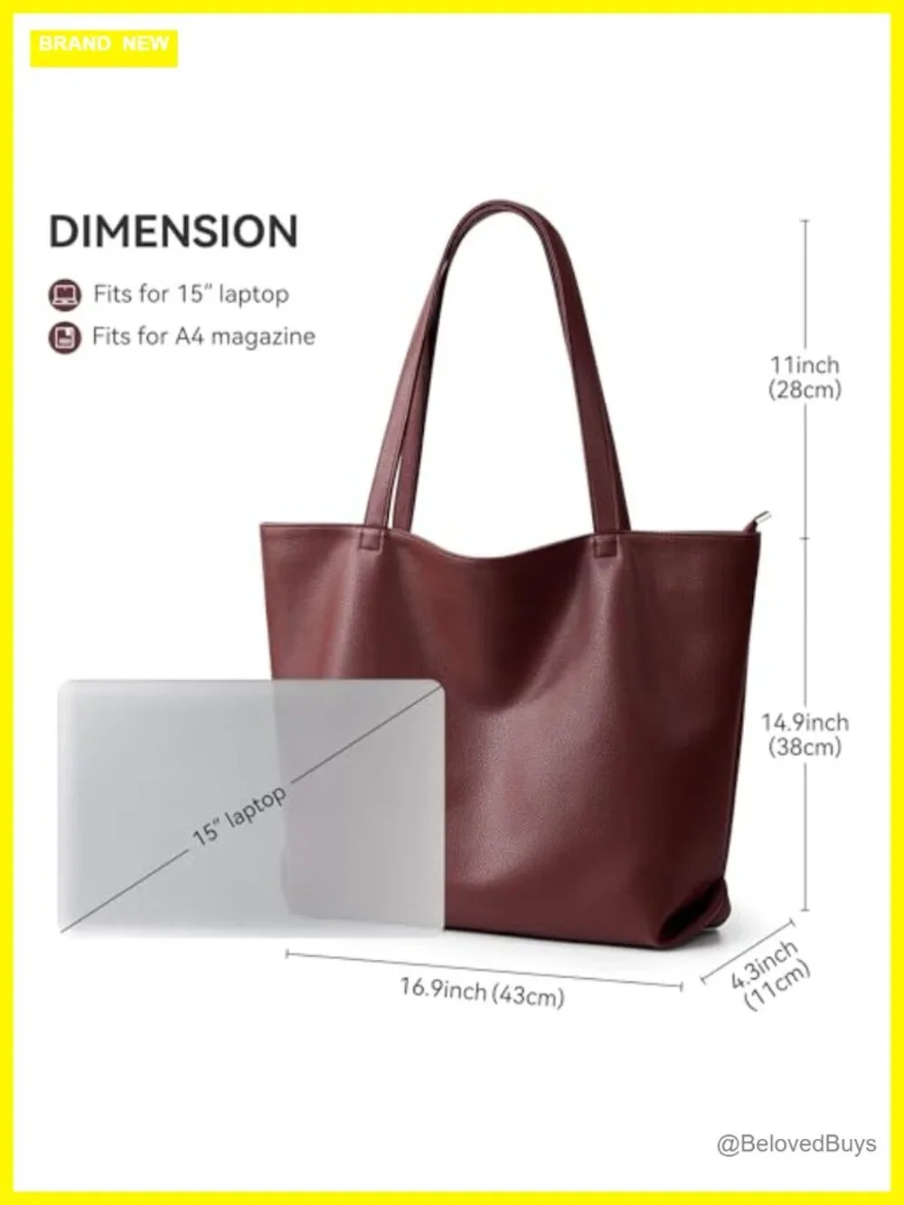 Soft Vegan Leather Tote Bag Large Casual Hobo Handbags Zipper Shoulder Work
